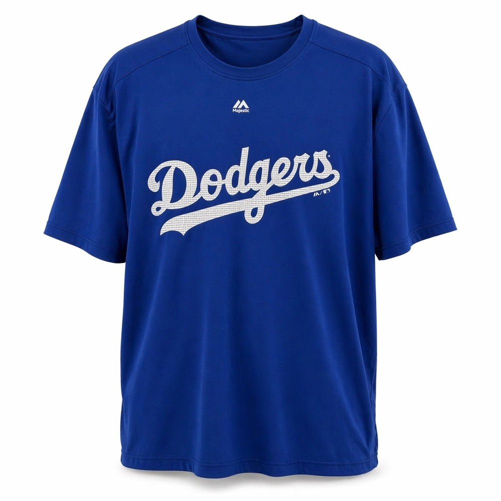 Majestic LA Dodgers MLB Authentic Performance T-Shirt Men's XL Blue Script